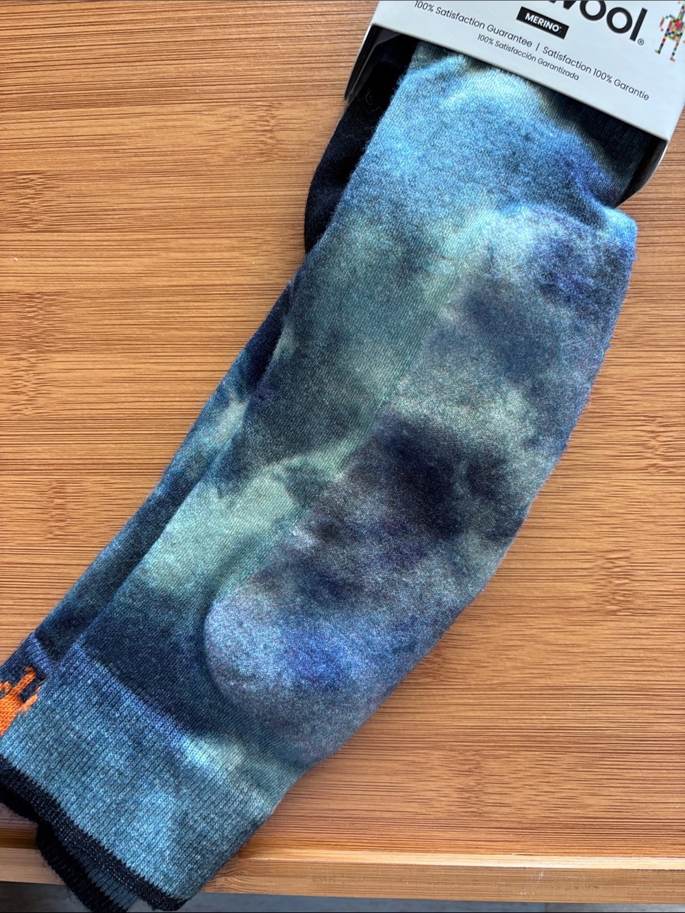 Smartwool women’s Ski Over the Cal Socks - Blue Tie Dye Targeted Cushion - Picture 3 of 6